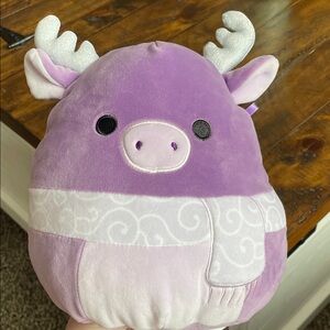 Squishmallows Lavender and White Reindeer Pillow